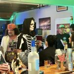 person dressed as skeleton